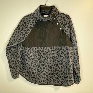 J Crew Quilted Fleece pullover size M